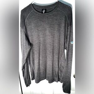 Kuhl 100% Merino Wool Baselayer Long Sleeve Shirt Men's XXL 2XL Dark Gray Grey